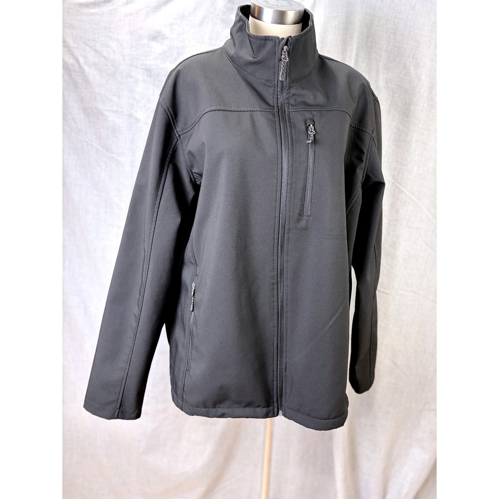 Swiss Tech Softshell Jacket XL Black‎ Zip Front Pockets Fleece Lined